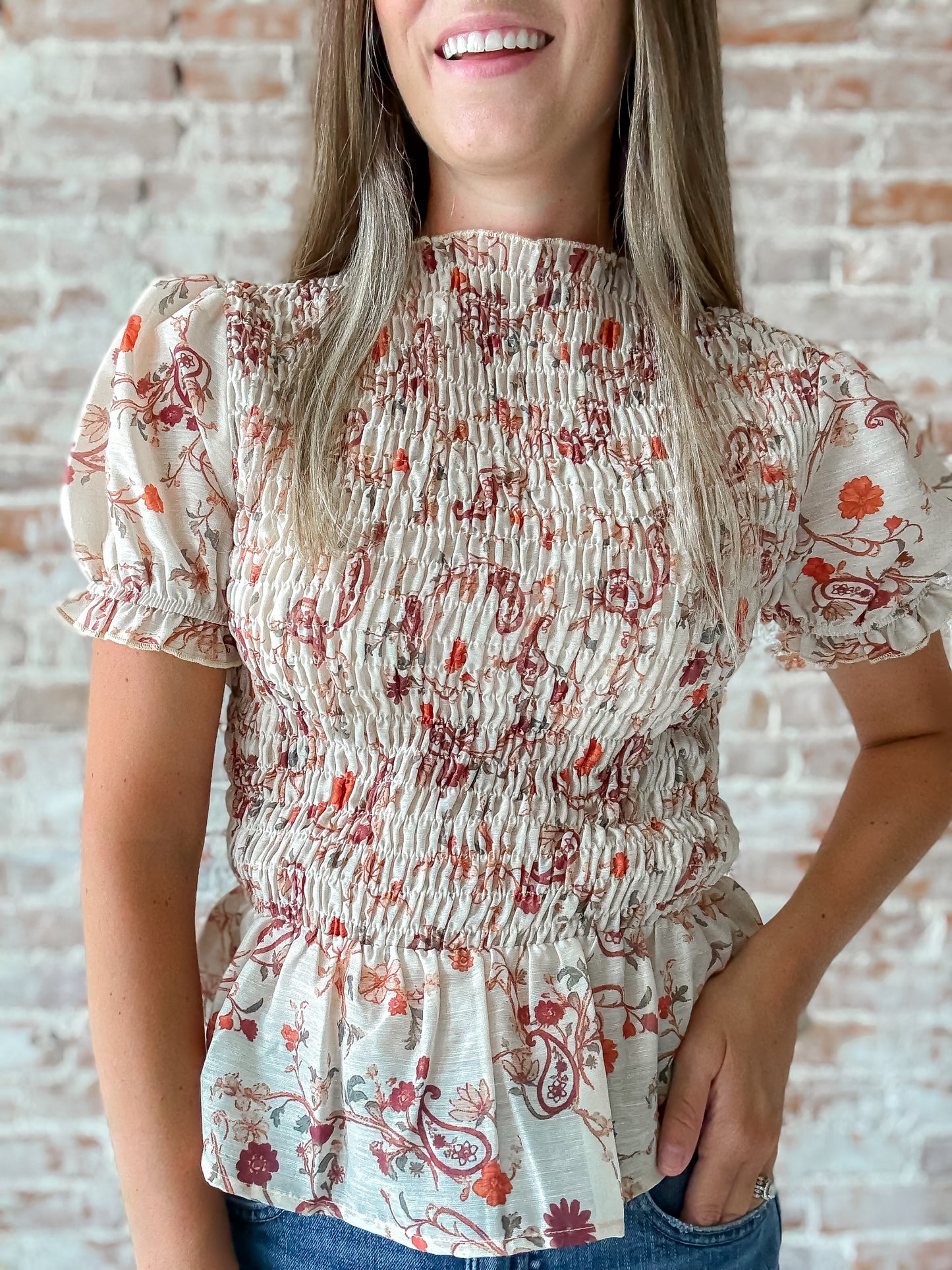 Floral Smocked Top