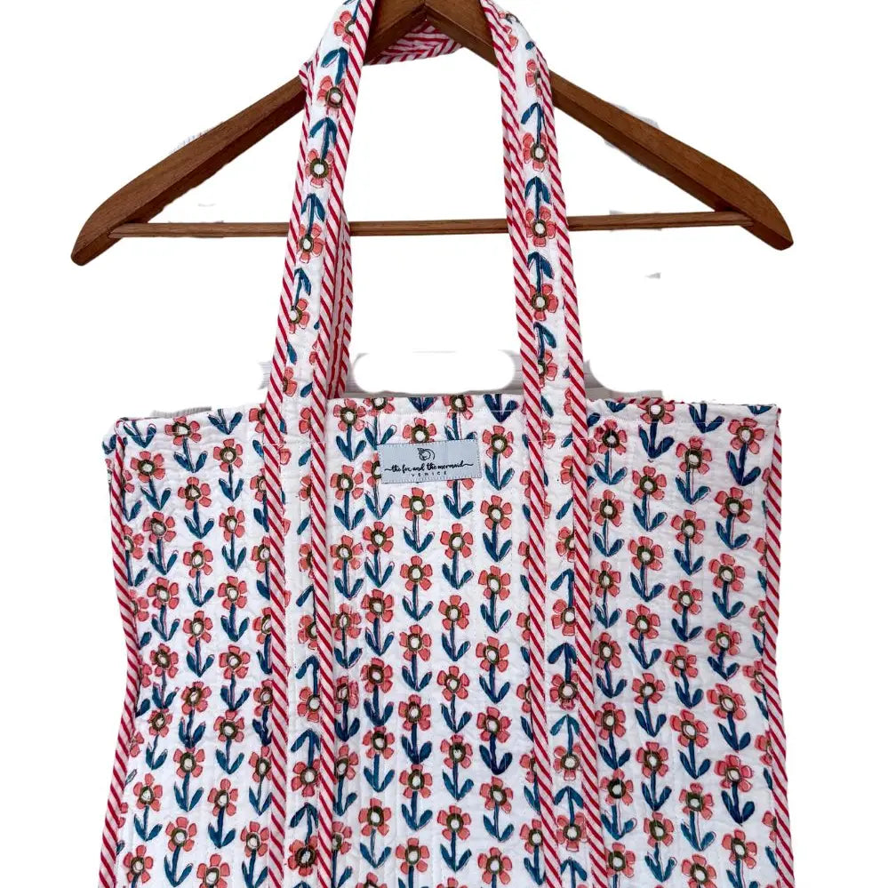 Quilted Tote : Red