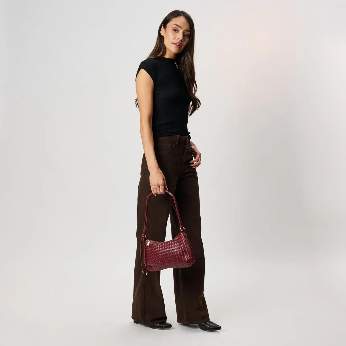 Cindy Shoulder Bag in Burgundy