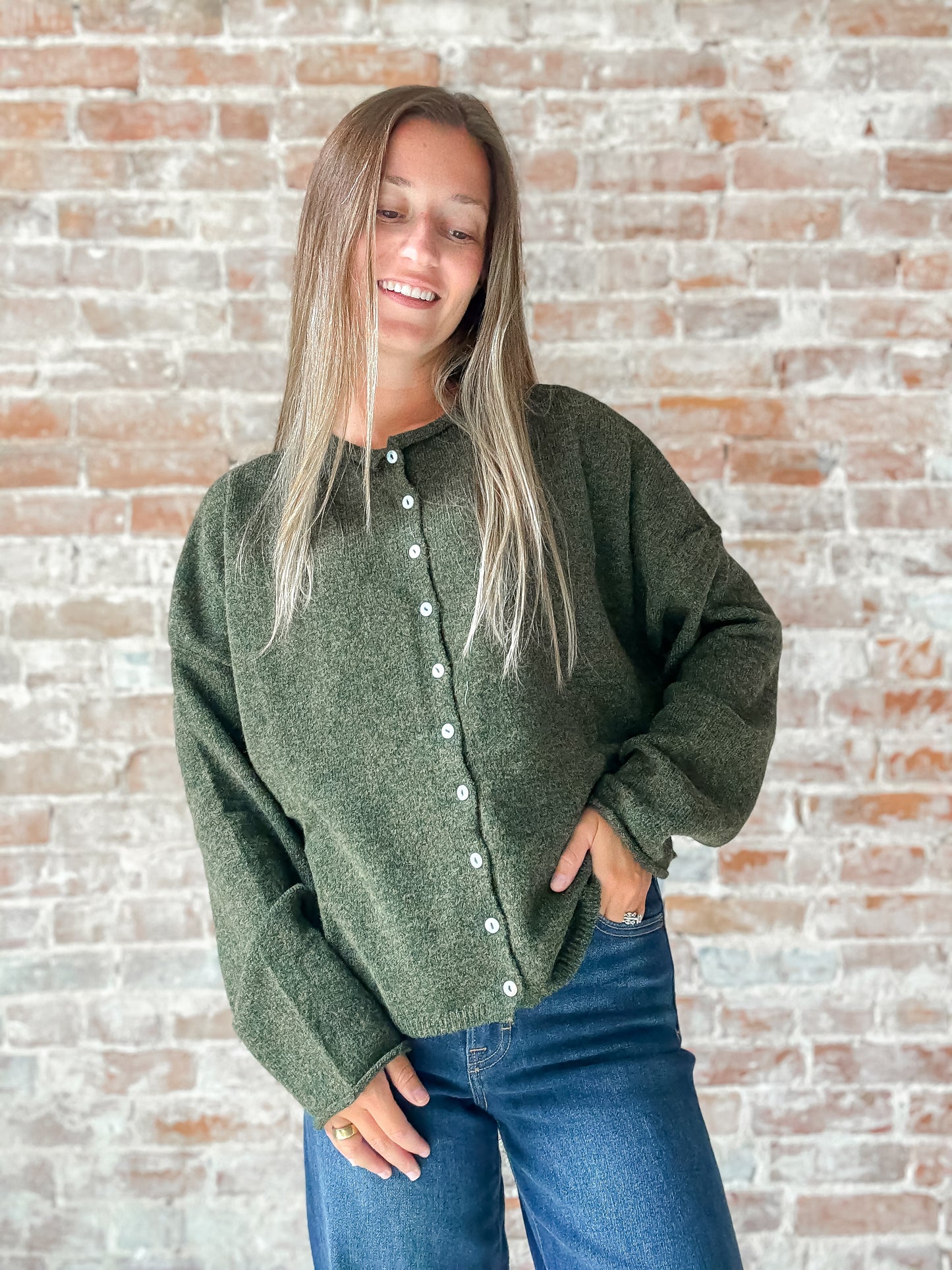 Piper Cardigan : Olive