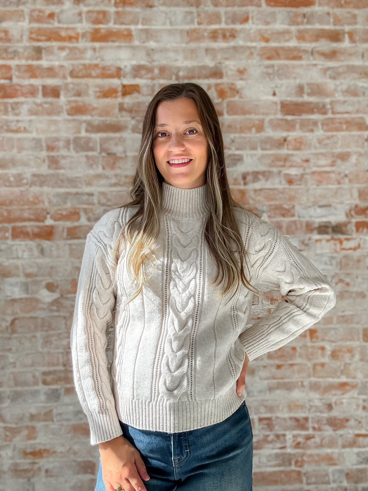 Opal Turtleneck in Cream