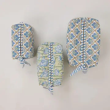 Trellis Indigo Toiletry Bag : Large