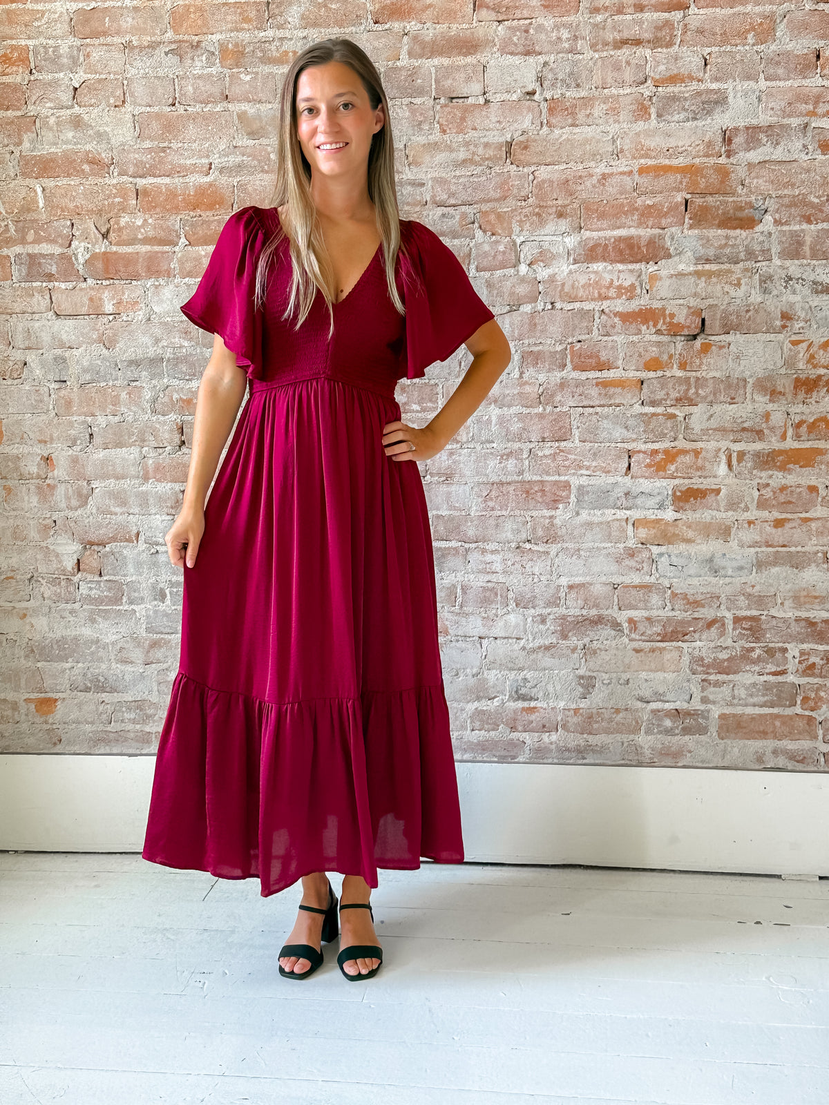 Emrie Dress in Merlot