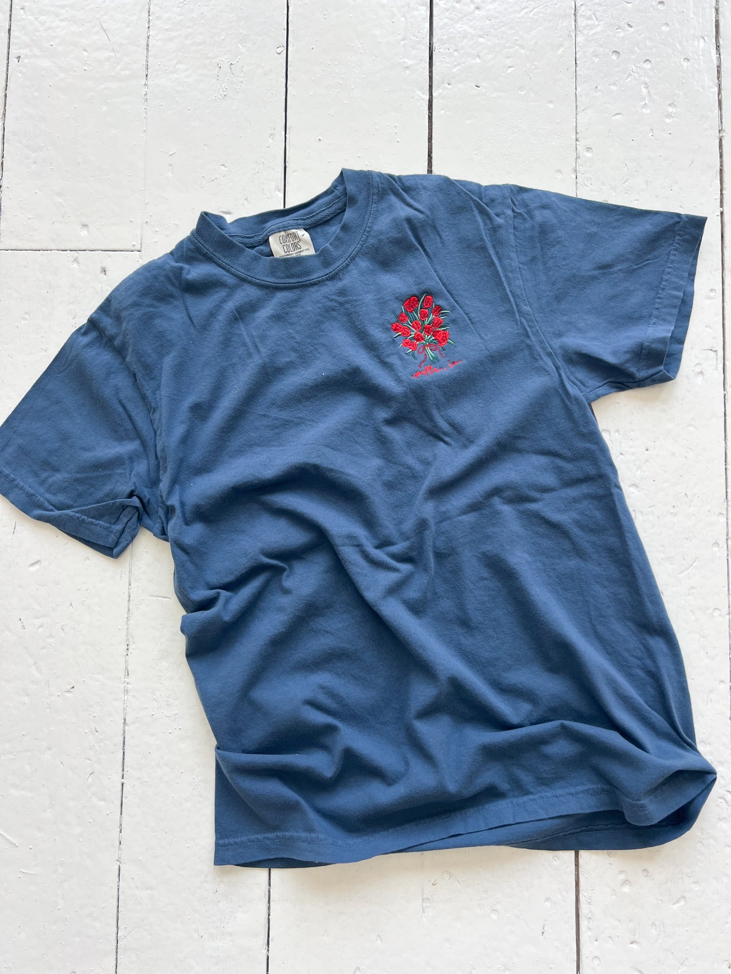 Tulip Bouquet Tee : Navy