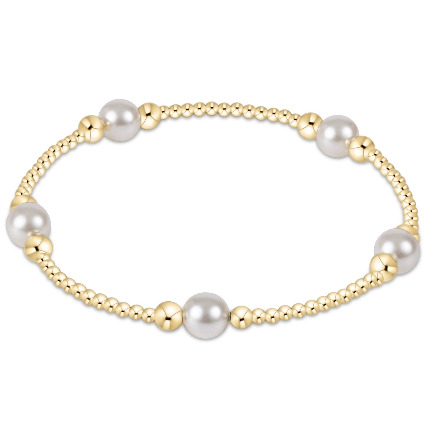 E Newton: Purpose Pearl Gold 6mm Bracelet