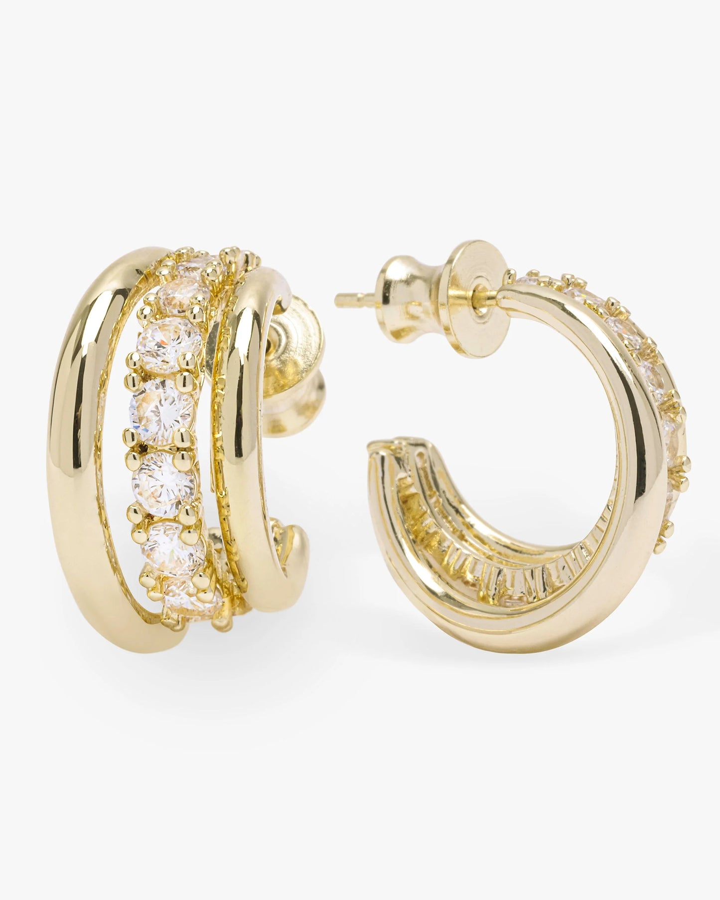 Melinda Maria: Oh She Fancy Smooth & Diamond Hoop