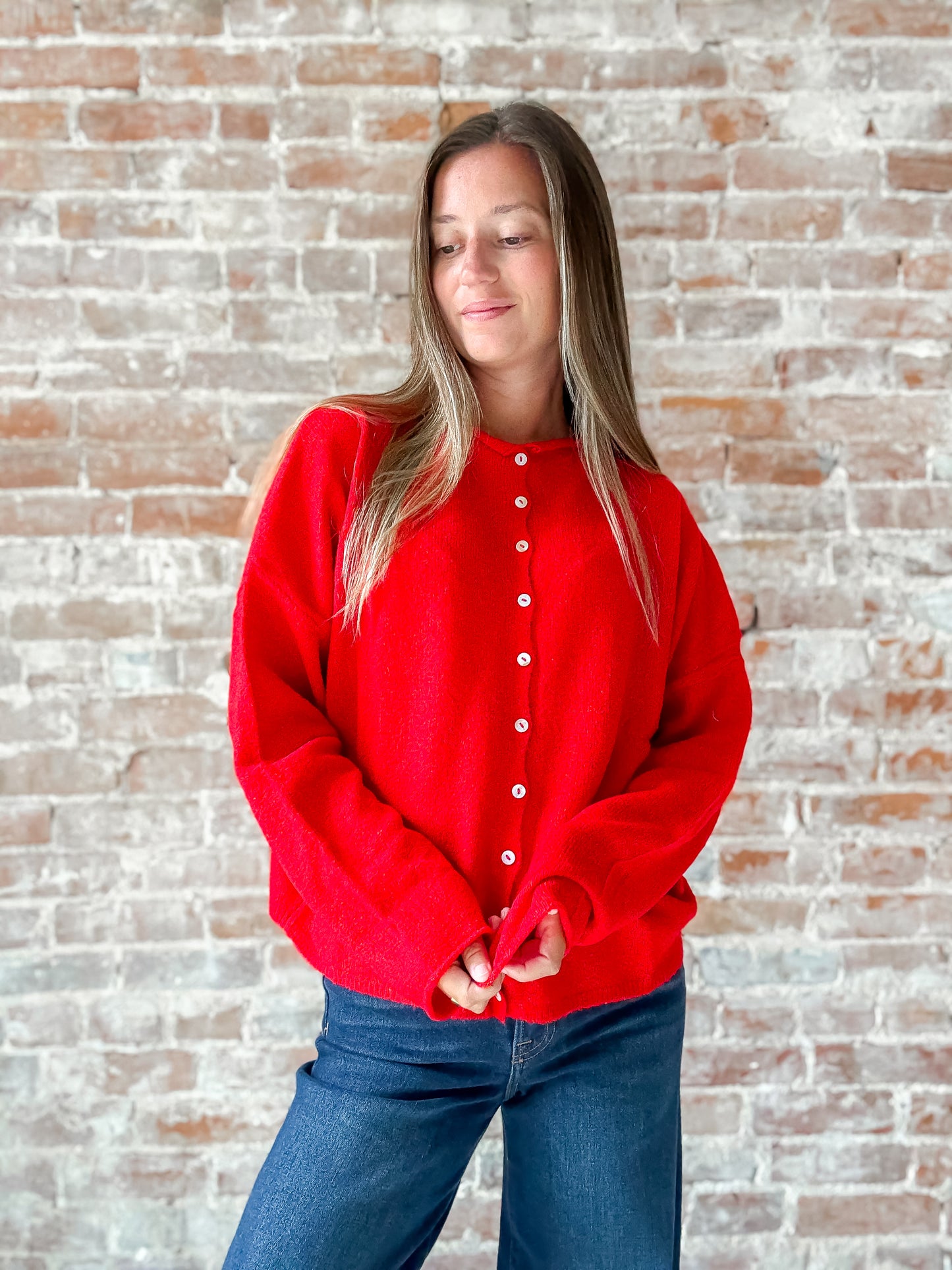 Piper Cardigan : Tomato