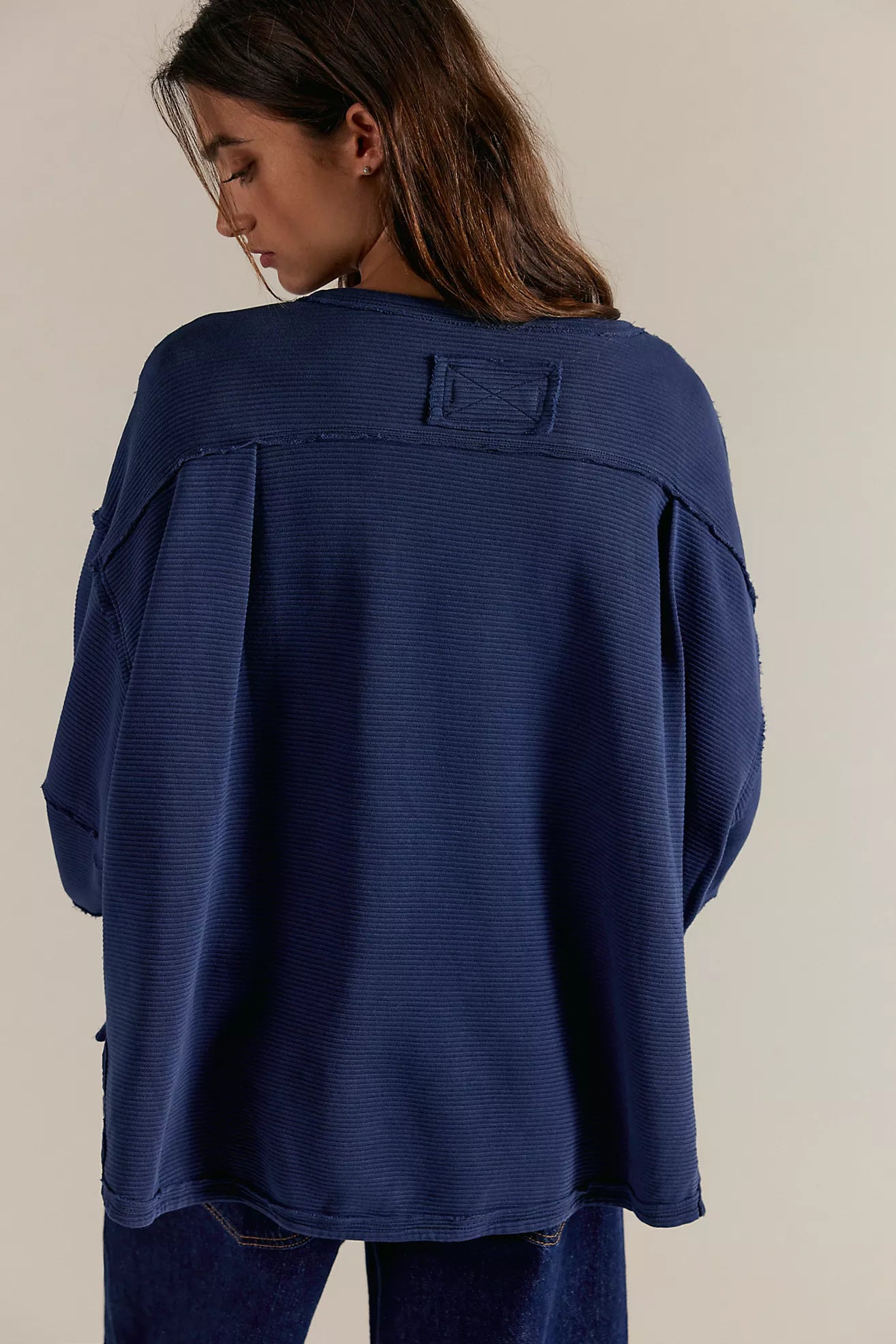 oversized navy long sleeve tee