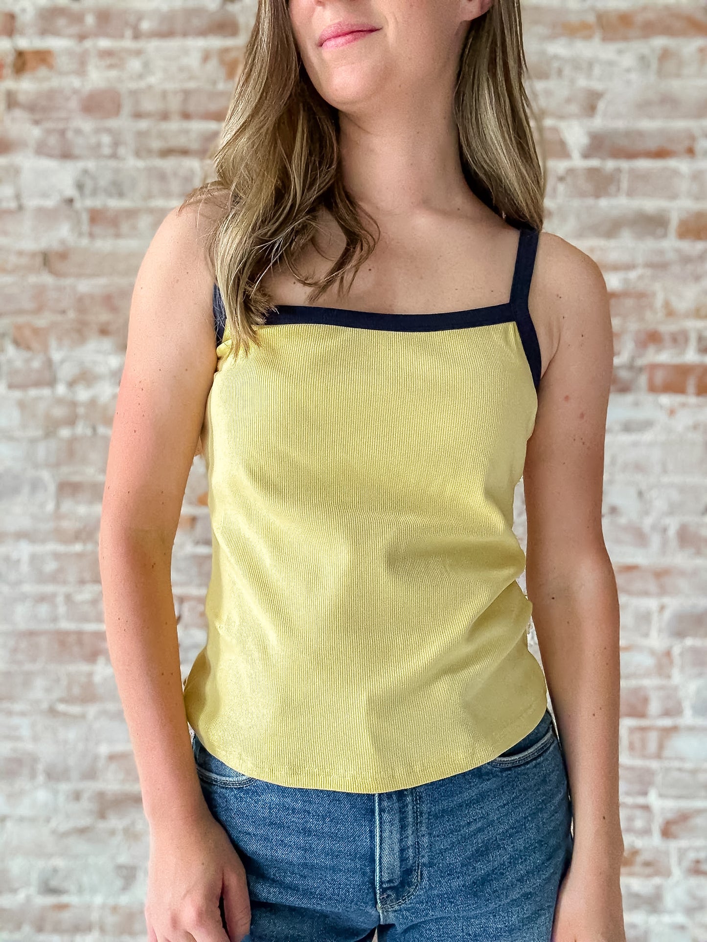 Lheane Tank in Yellow/Navy