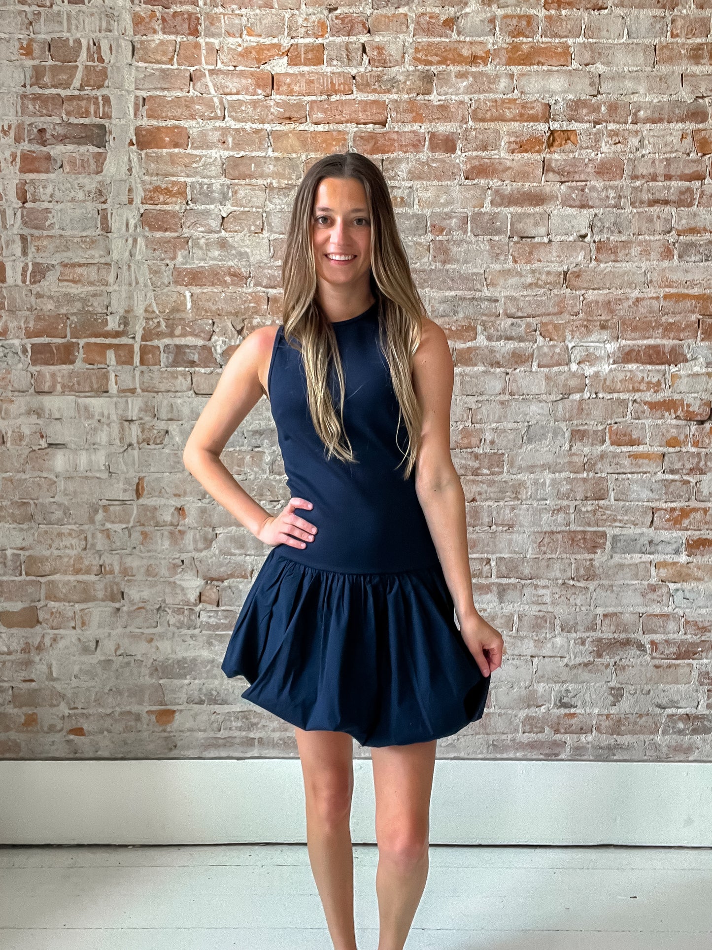 Innocence Bubble Skirt Dress : Navy