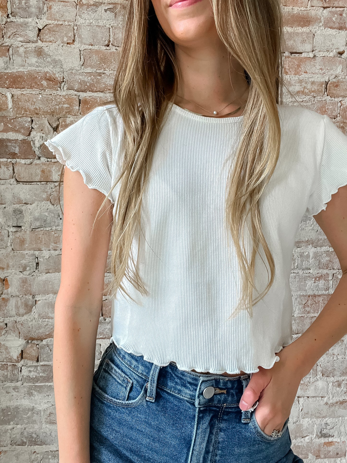Waffle Tee : White