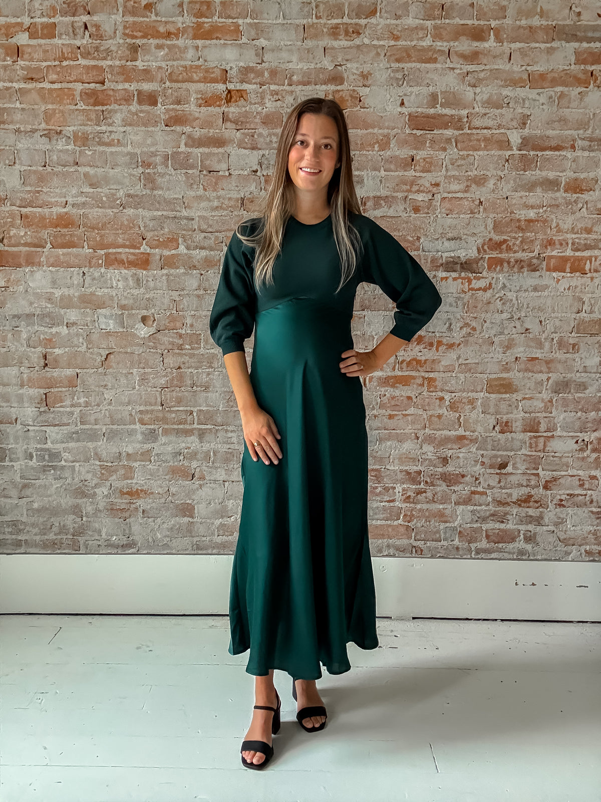 Elizabeth Dress in Emerald