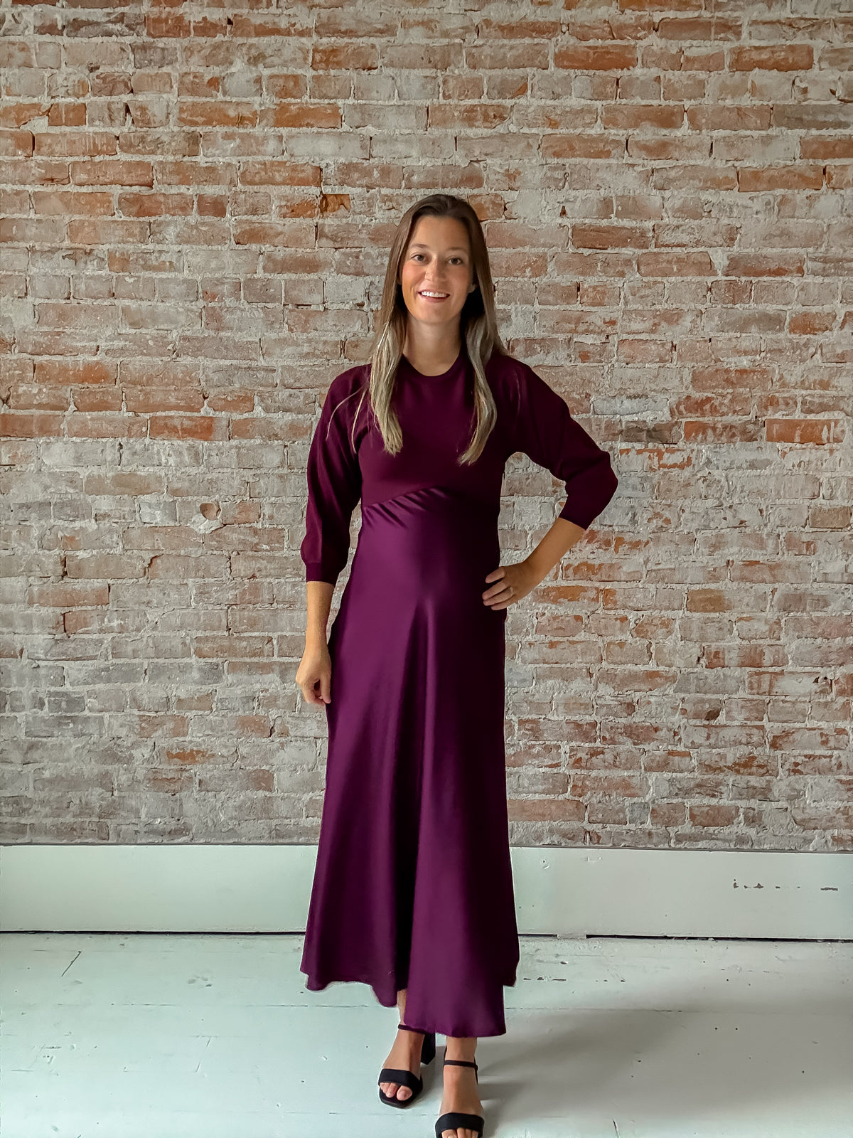 Elizabeth Dress in Merlot