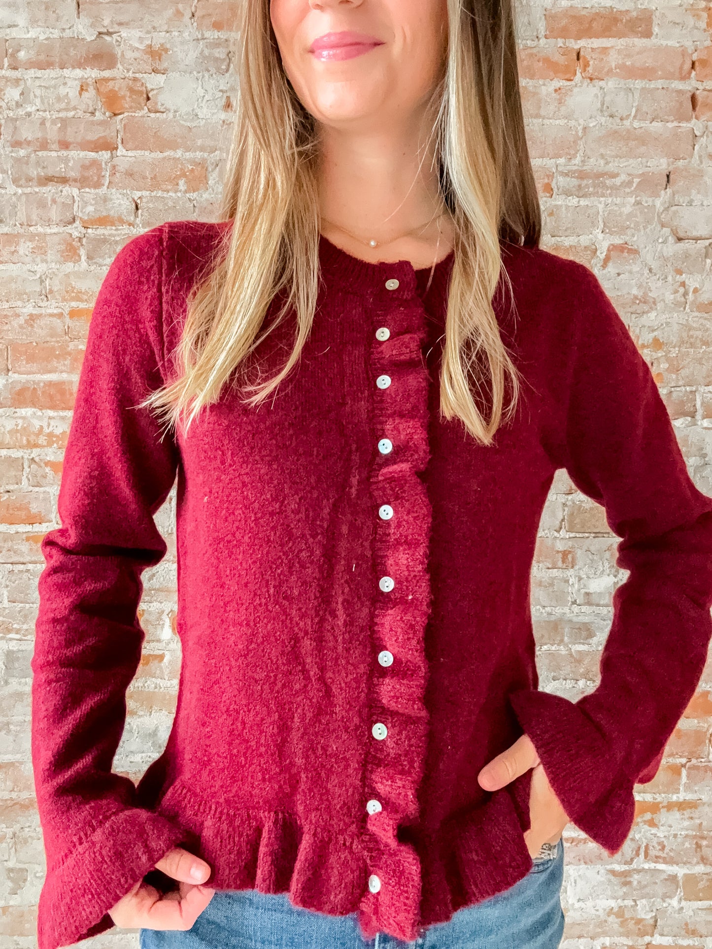 Jade Cardigan in Burgundy