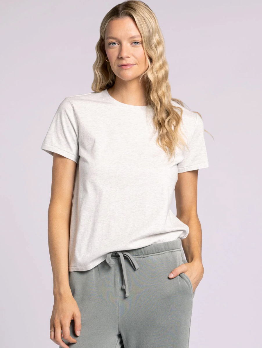 Asher Tee : Light Heather Grey