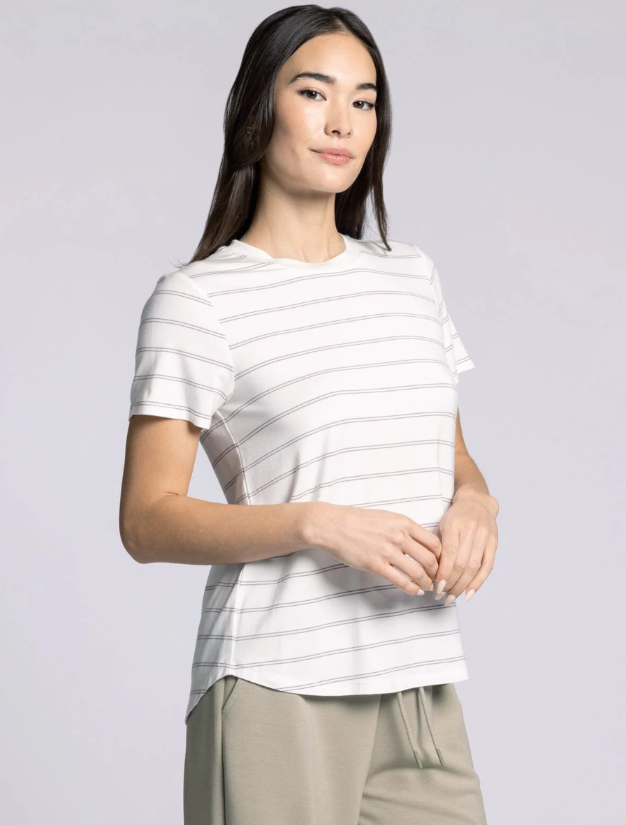 Nikkie Tee : Purple Dove Stripe
