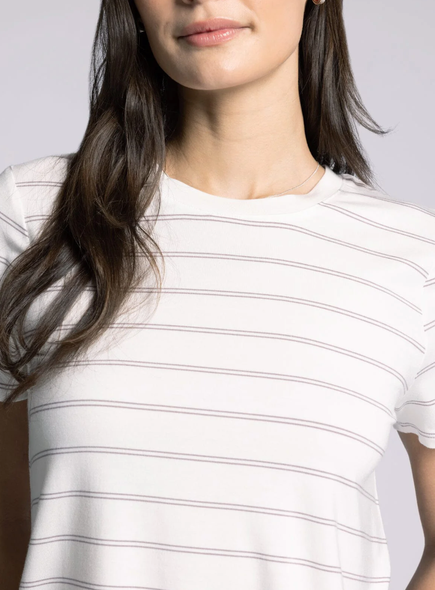 Nikkie Tee : Purple Dove Stripe