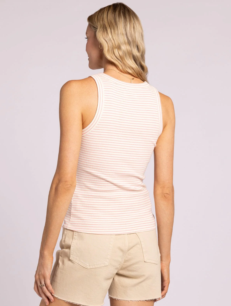 Edlin Tank : Cream/Pink Stripe