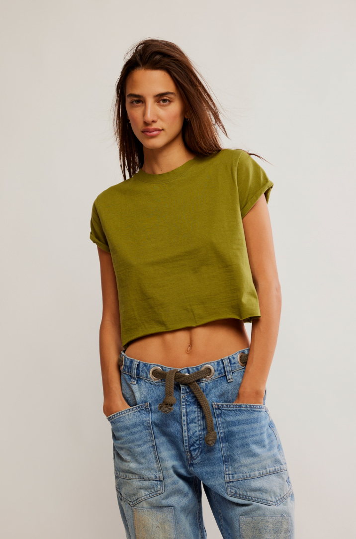 Free People : Perfect Tee in Peat Moss