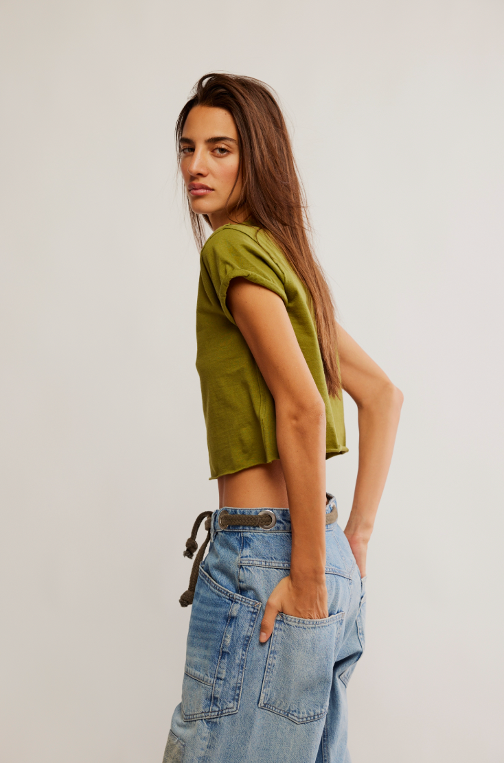 Free People : Perfect Tee in Peat Moss