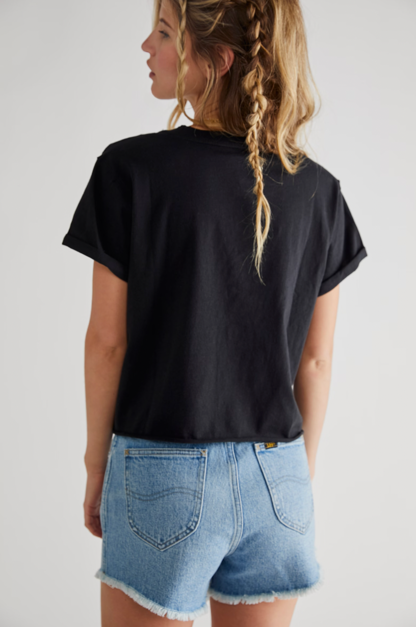 Free People : Perfect Tee in Black