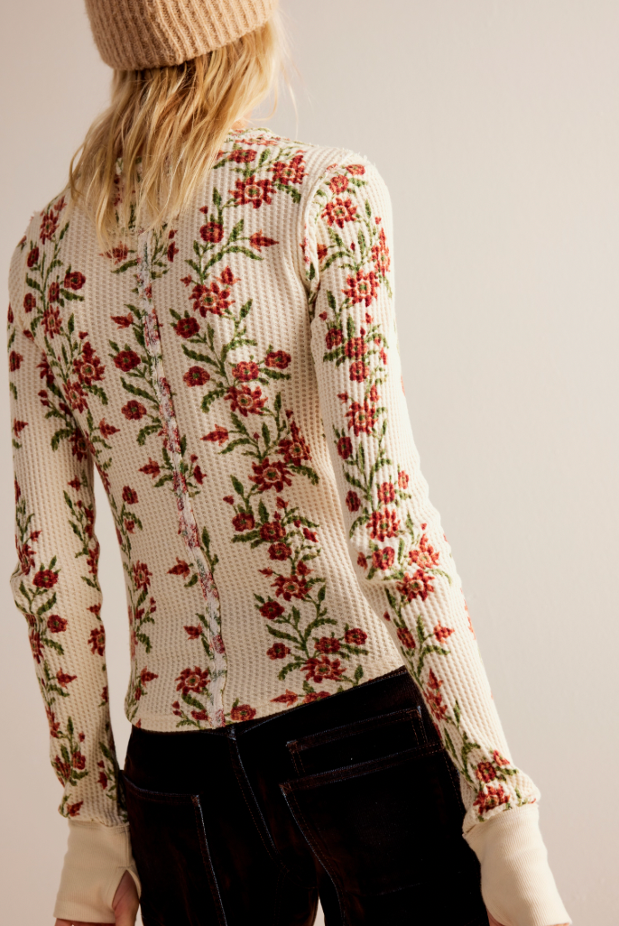 Free People : Pretty Little Thermal in Folk Vine