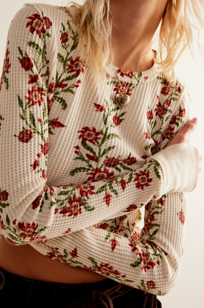 Free People : Pretty Little Thermal in Folk Vine