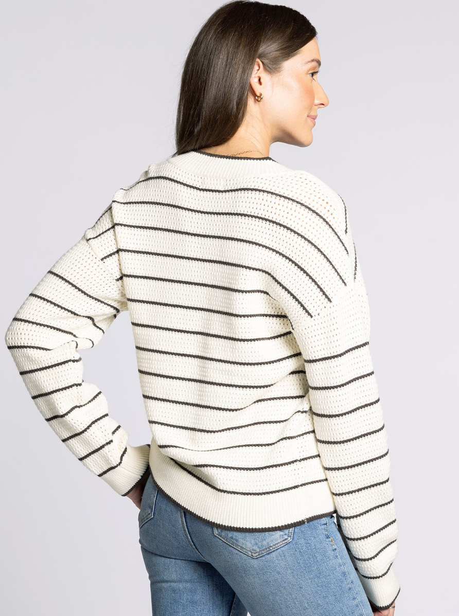 Ira Sweater : Ivory/Brown