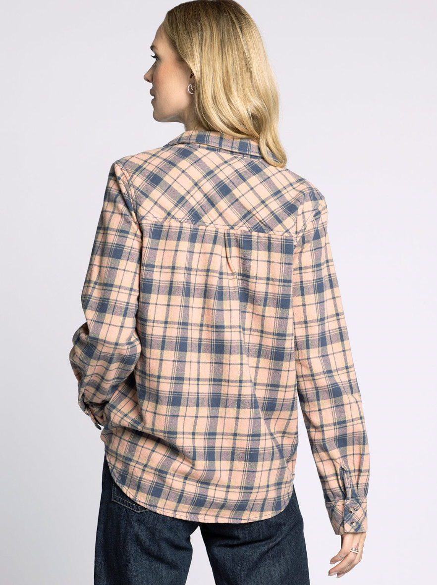 Trudy Shirt : Navy/Pink Plaid