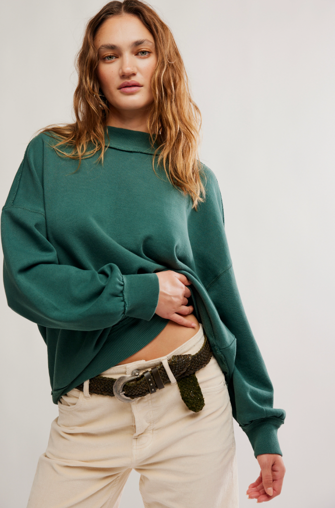 Free People: Palm Springs Pullover in Sea Moss