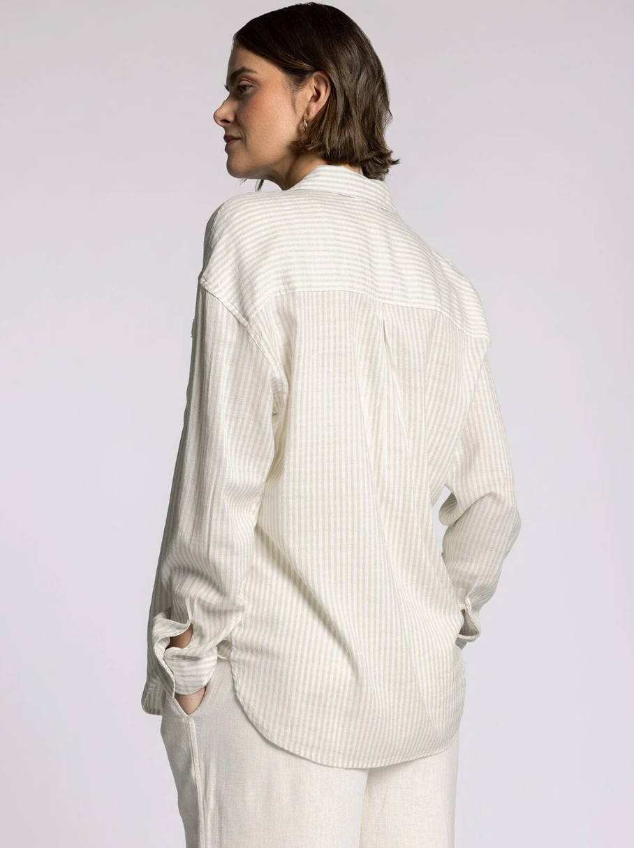 Thread & Supply: Edison Top in Sage/Ivory Stripe