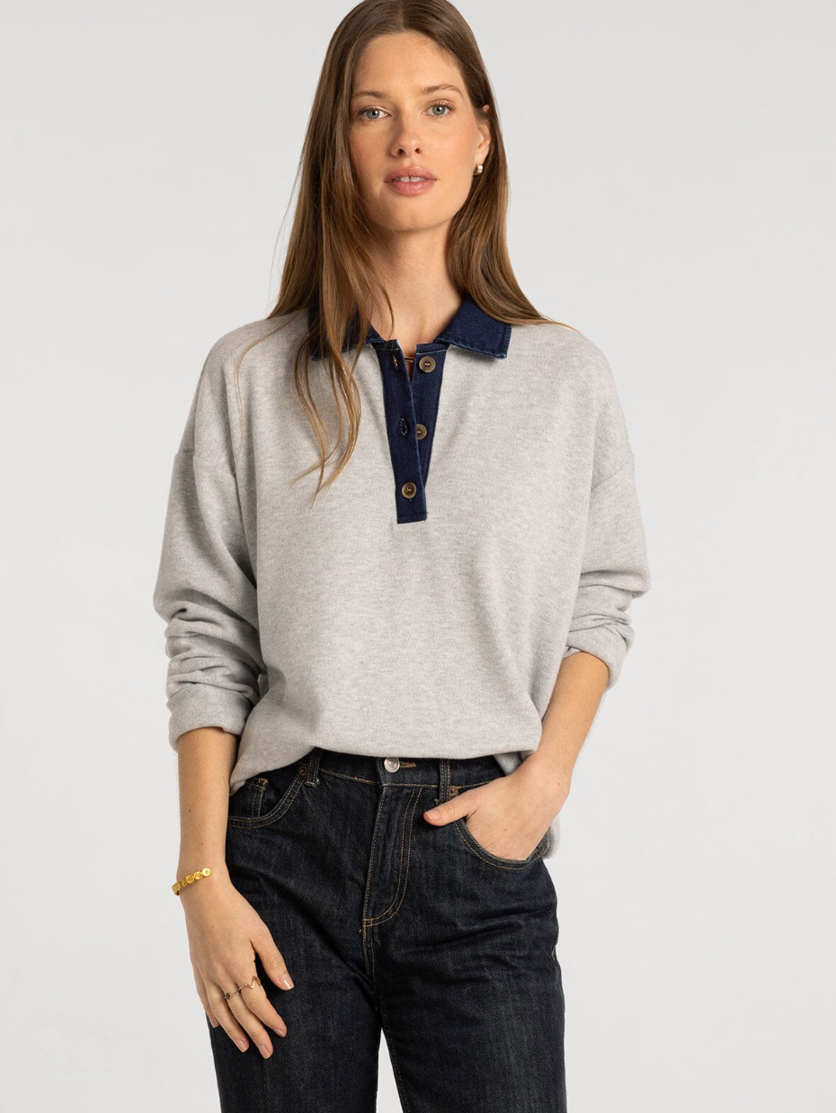 Thread & Supply: Crest Pullover in Medium Grey