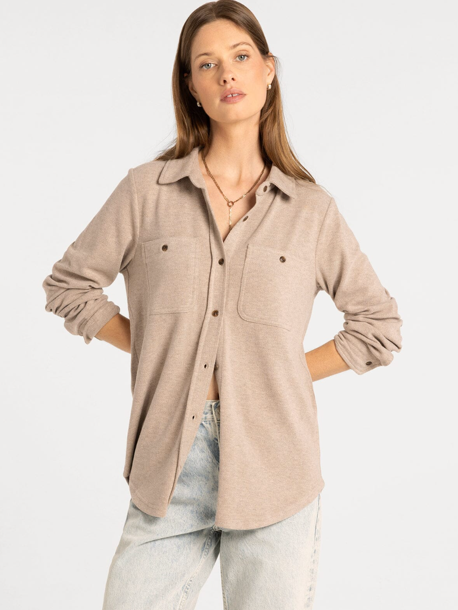 Thread & Supply: Lewis Top in Soft Brown Heather
