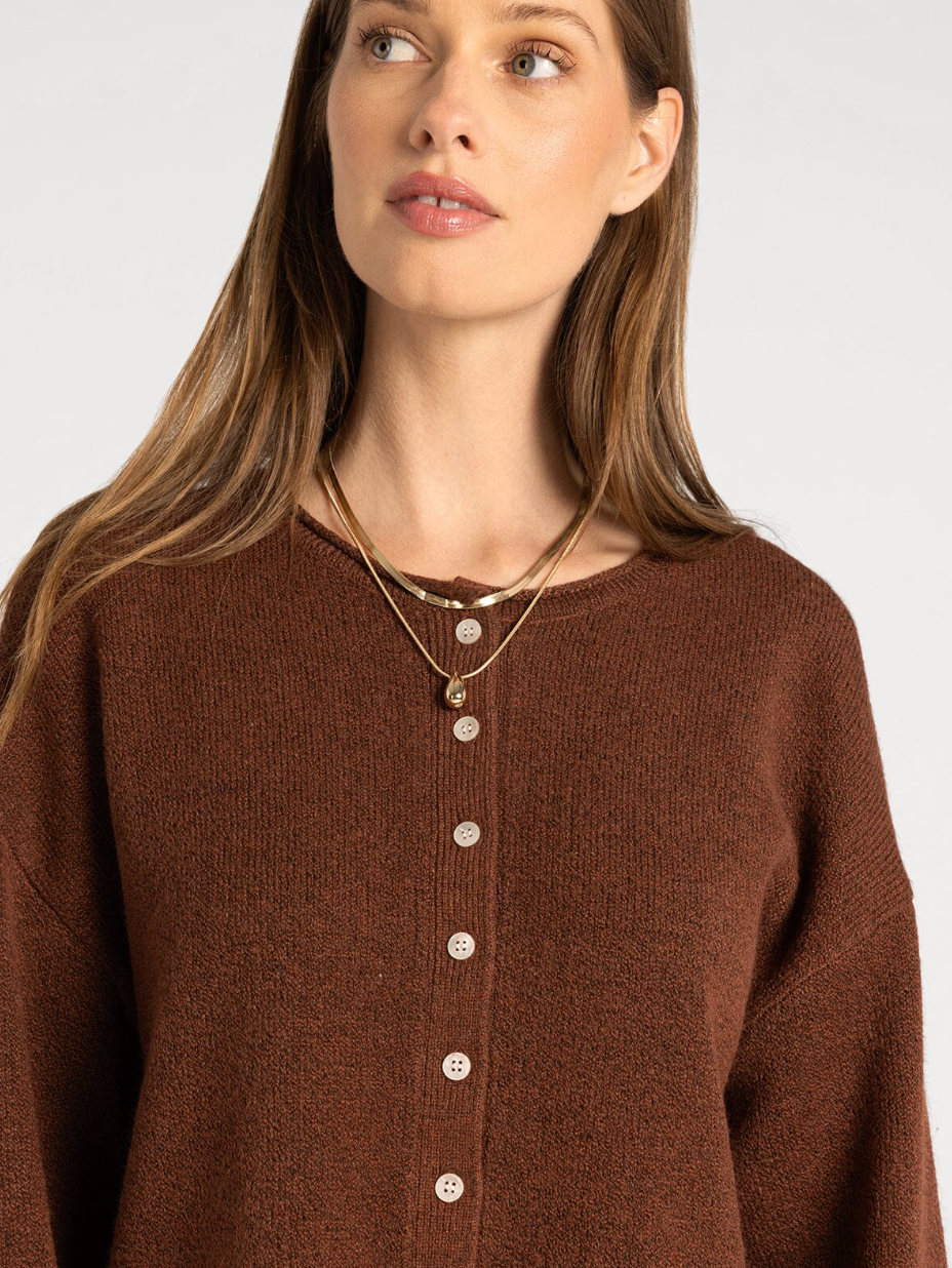 Thread & Supply: Dover Cardigan in Heather Mohogany