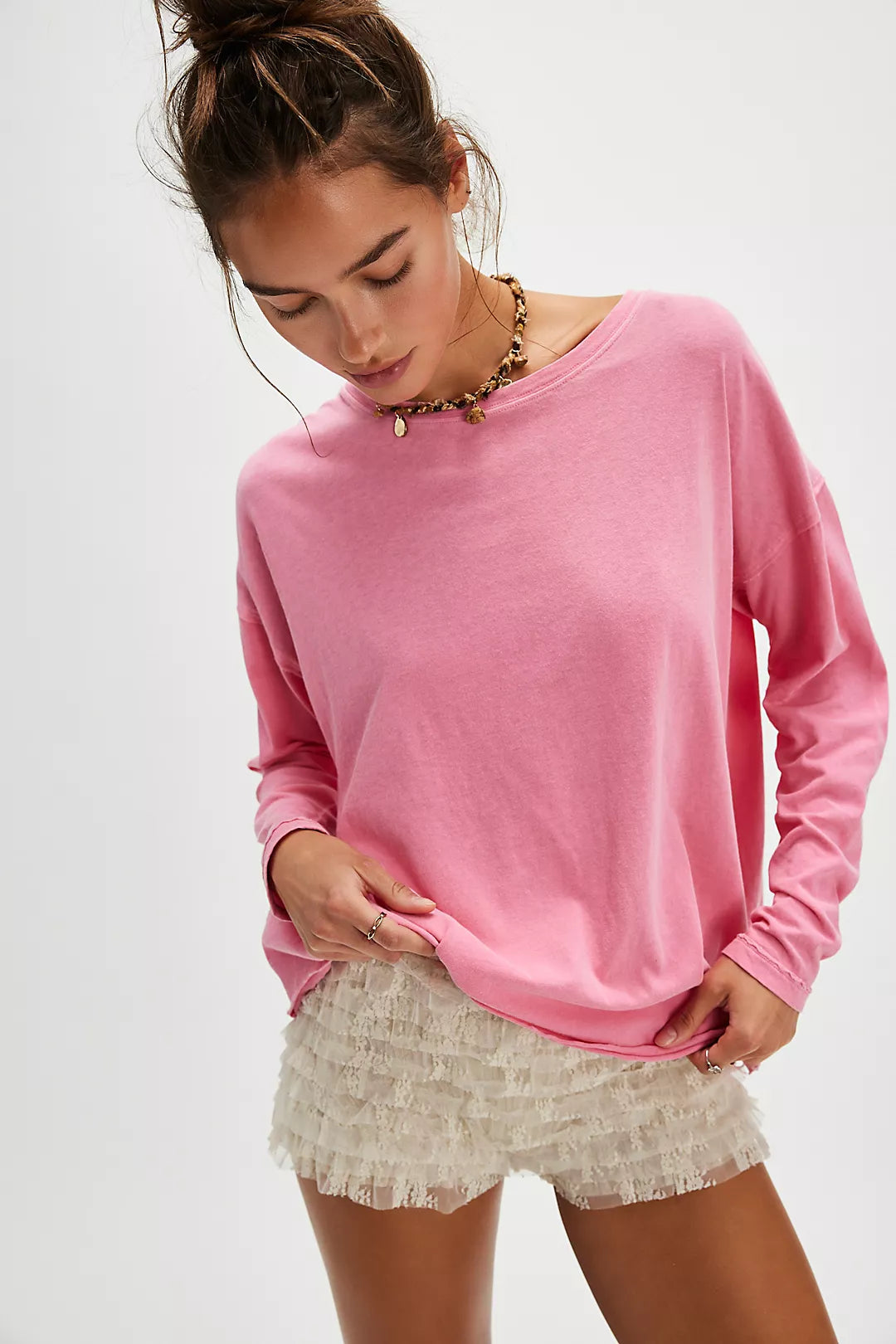 Free People: Nina Long Sleeve Tee in Flowering Ginger