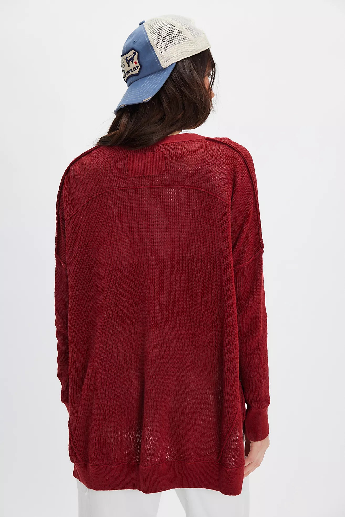 Free People: Chickadee Cardi in Syrah