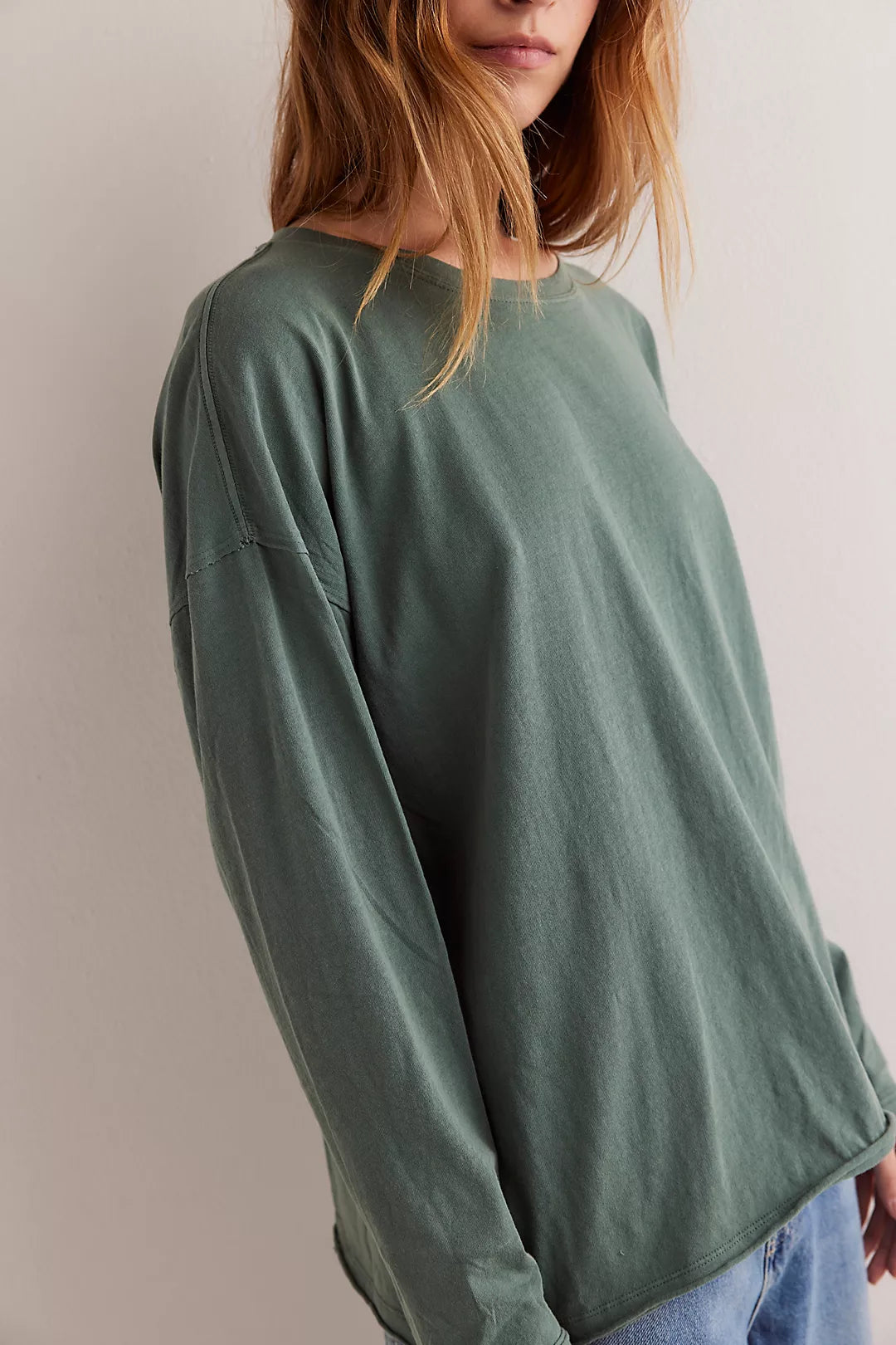 Free People: Nina Long Sleeve Tee in Topiary