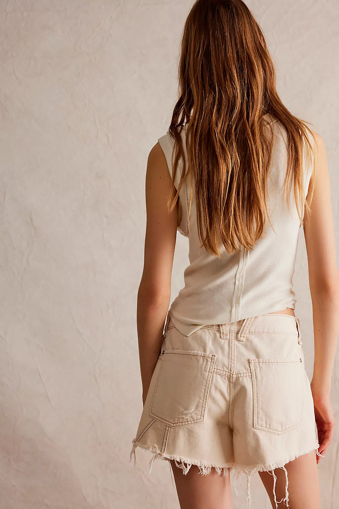 Free People: Now or Never Short in Ecru