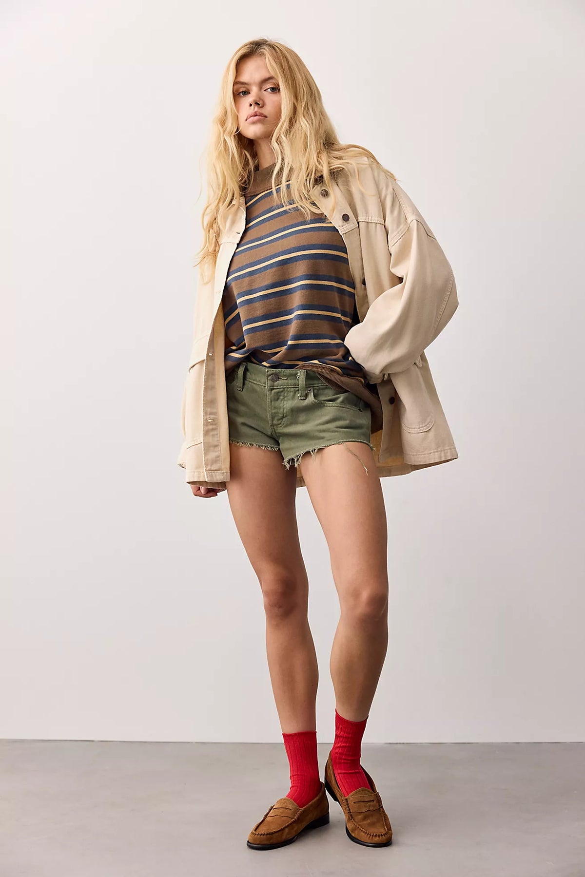 Free People: Palm Springs Pullover in Army Stripe
