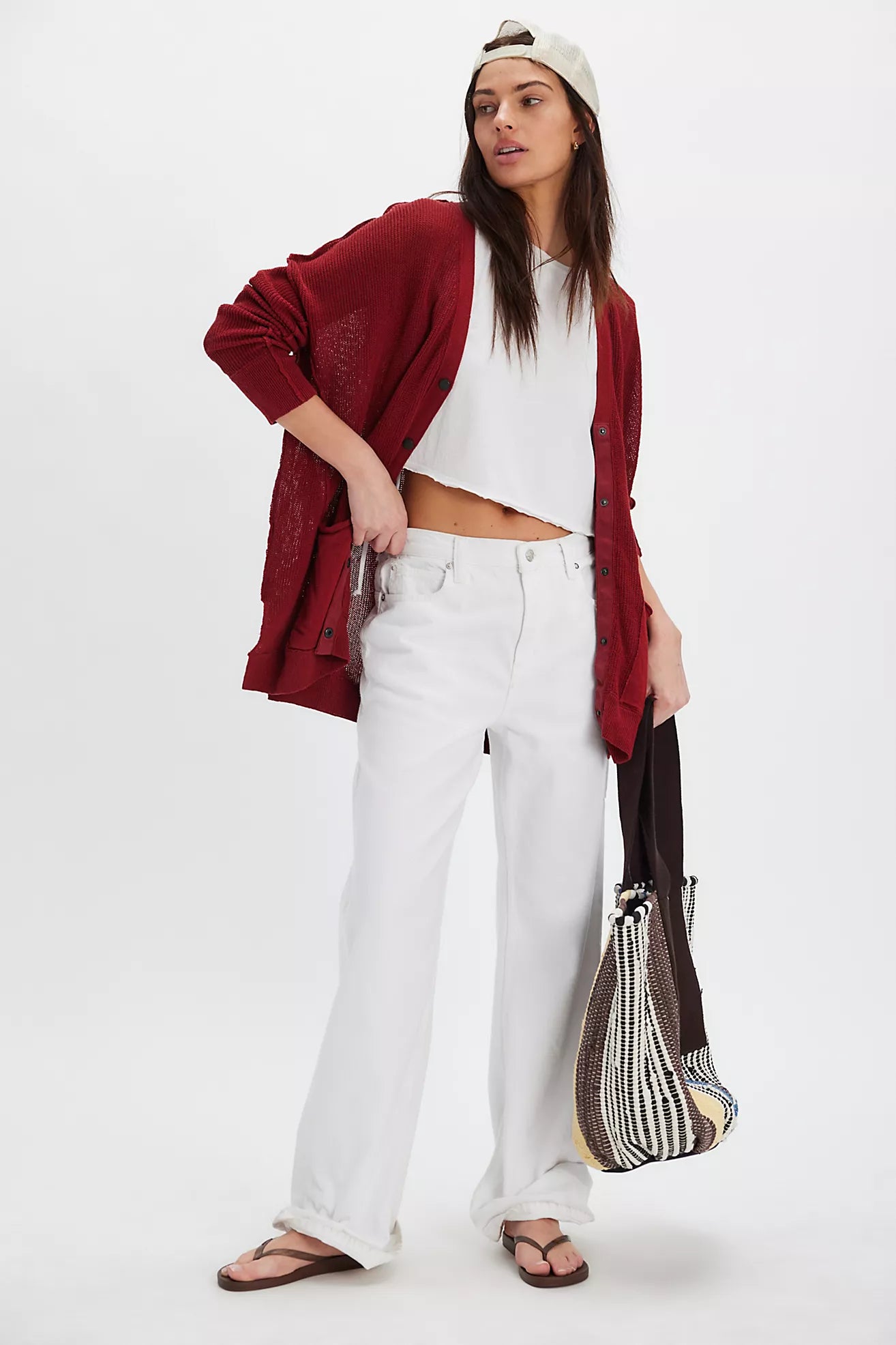 Free People: Chickadee Cardi in Syrah