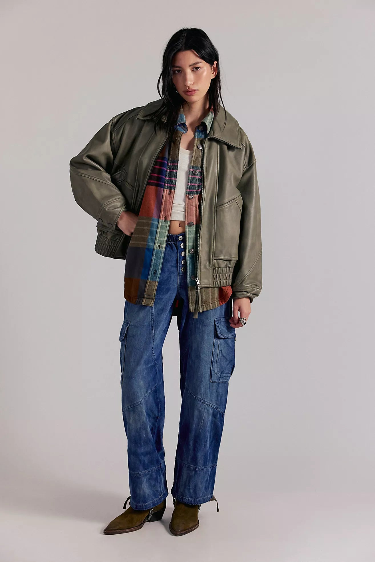 Free People: Ashley Plaid in Ginger Combo