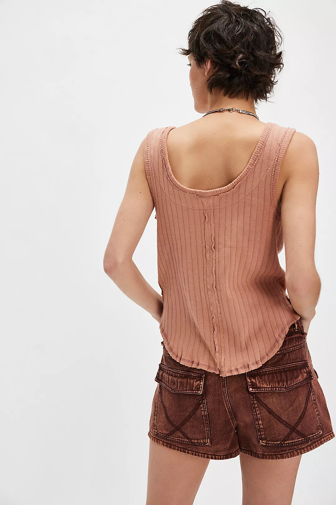 Free People : Bryson Henley Tank in Tawny Burch
