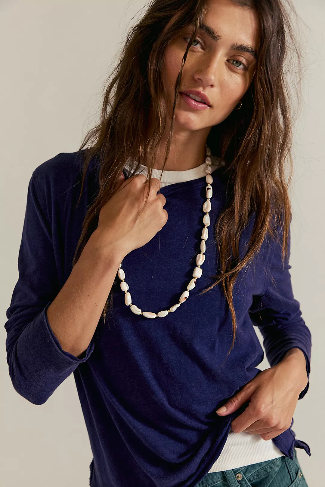 Free People : Nova Long Sleeve in Navy