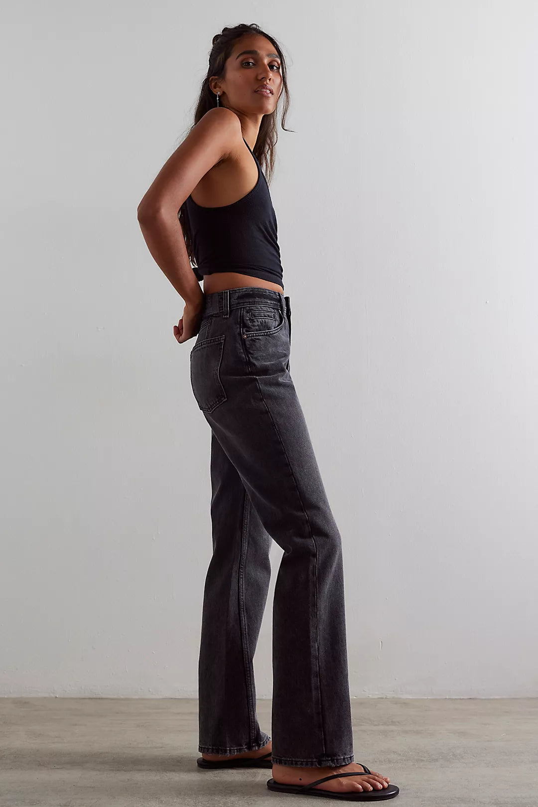 Free People : Xena Slim Straight in Dark Knight
