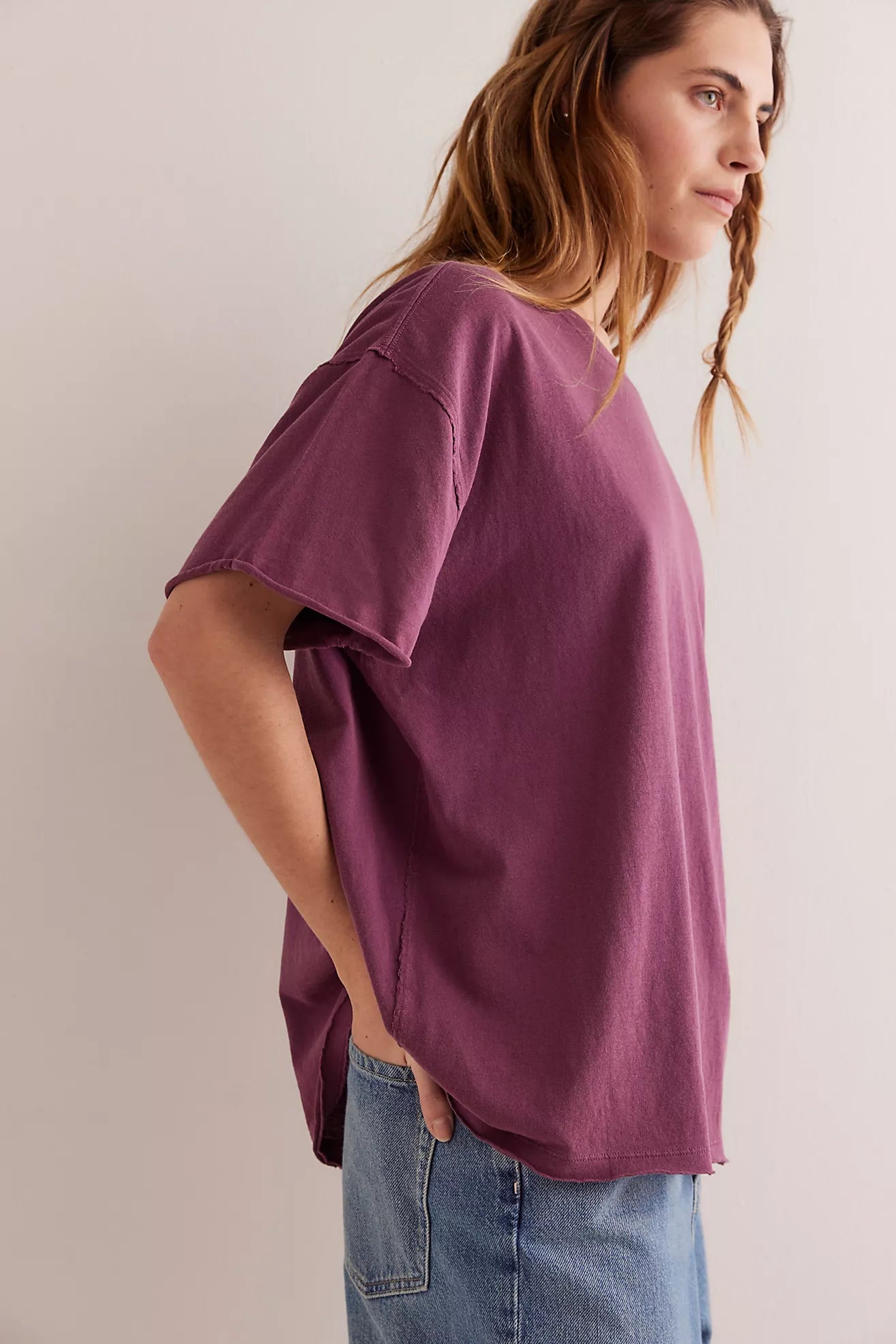 Free People : Nina Tee in Maroon