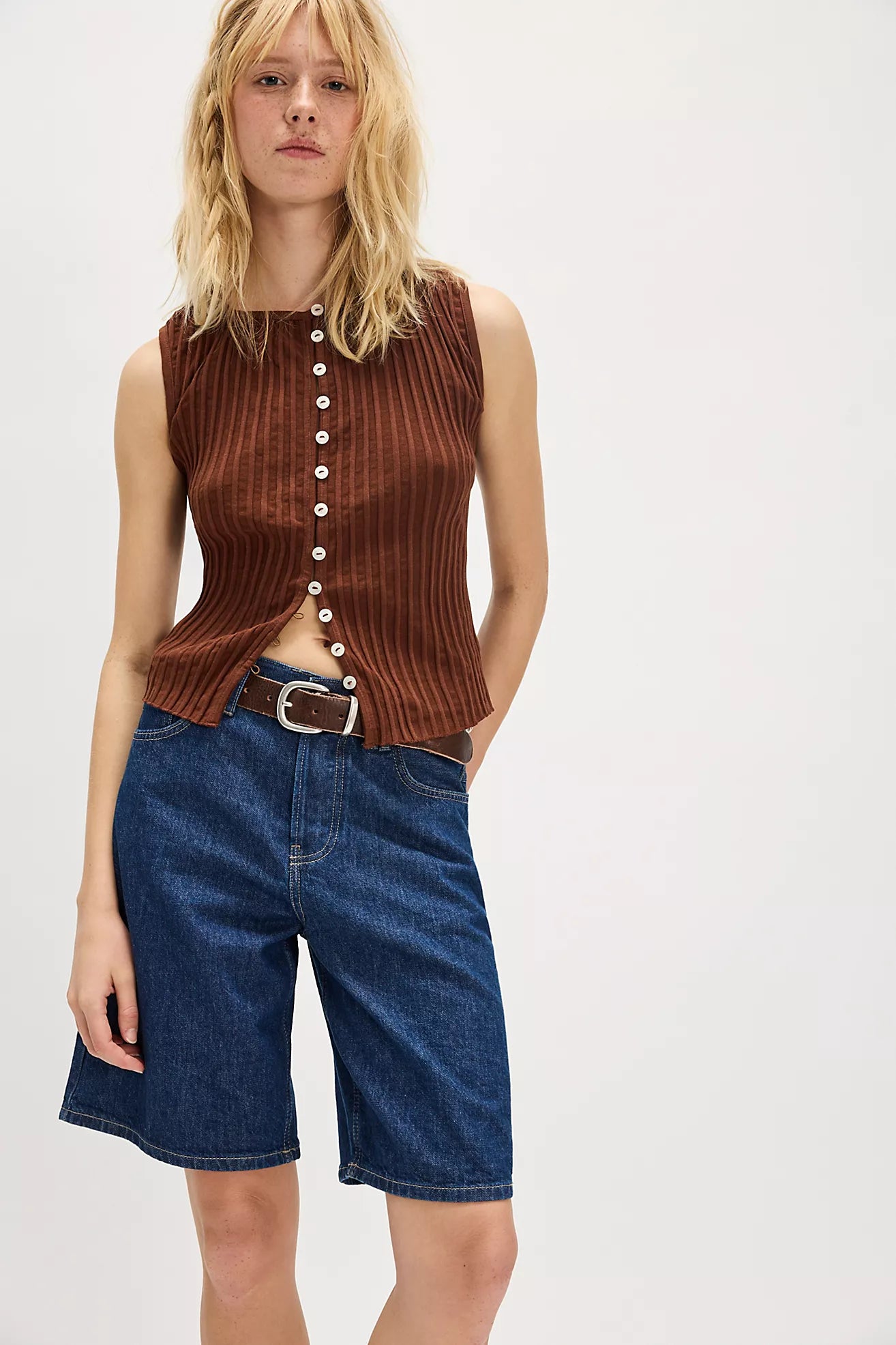 Free People : Tilly Vest in Honey Bronze