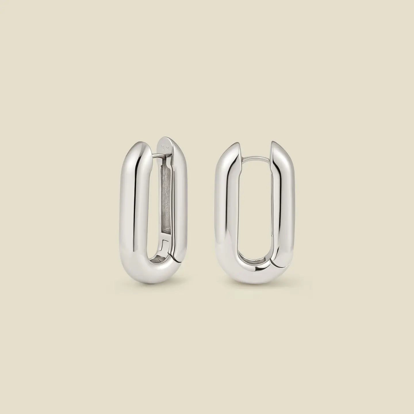 chunky silver paperclip earrings