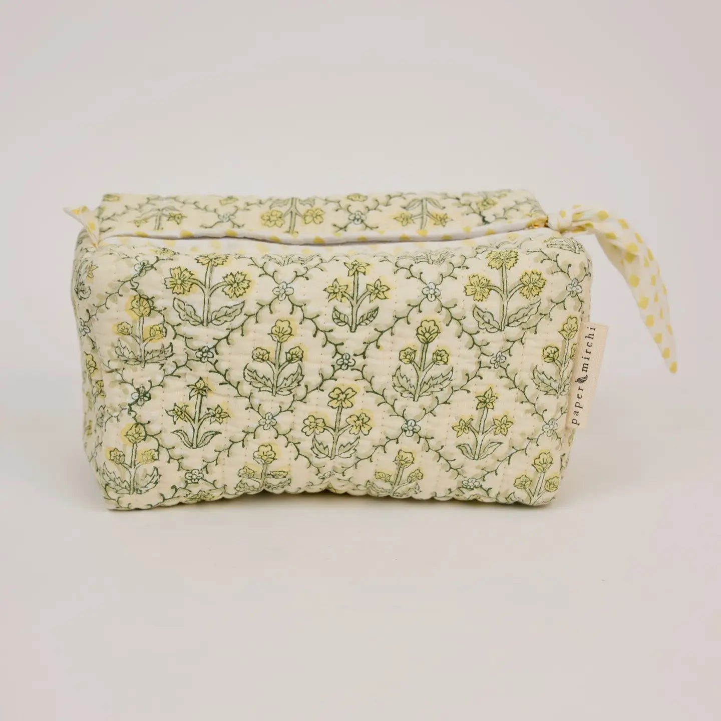 Floral Lattice Buttercream Toiletry Bag : Medium