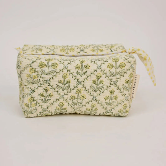 Floral Lattice Buttercream Toiletry Bag : Medium
