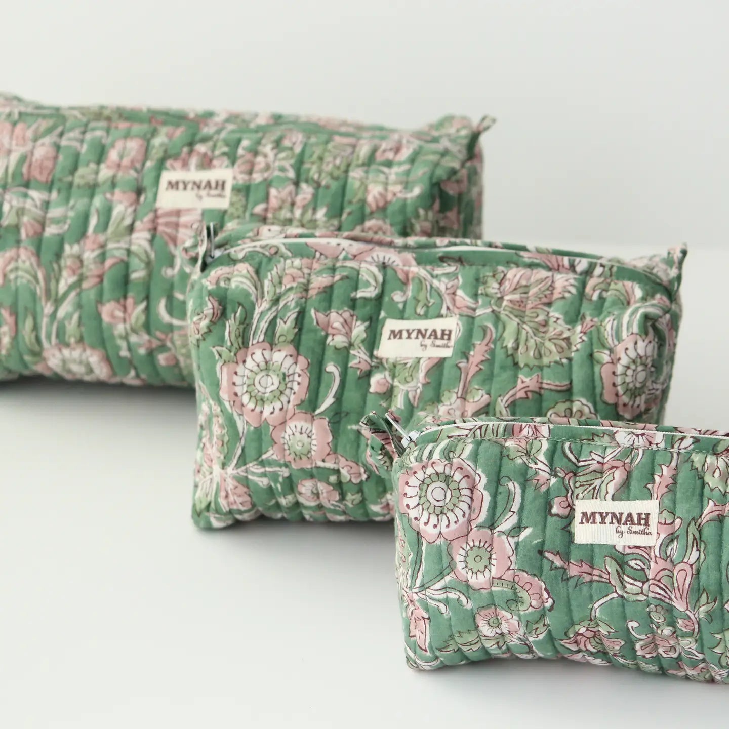 Cosmetic Bags : Green Blush Garden